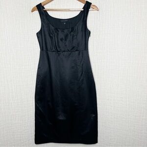 Banana Republic Silk Cotton Black Sheath Cocktail Dress LBD size 2